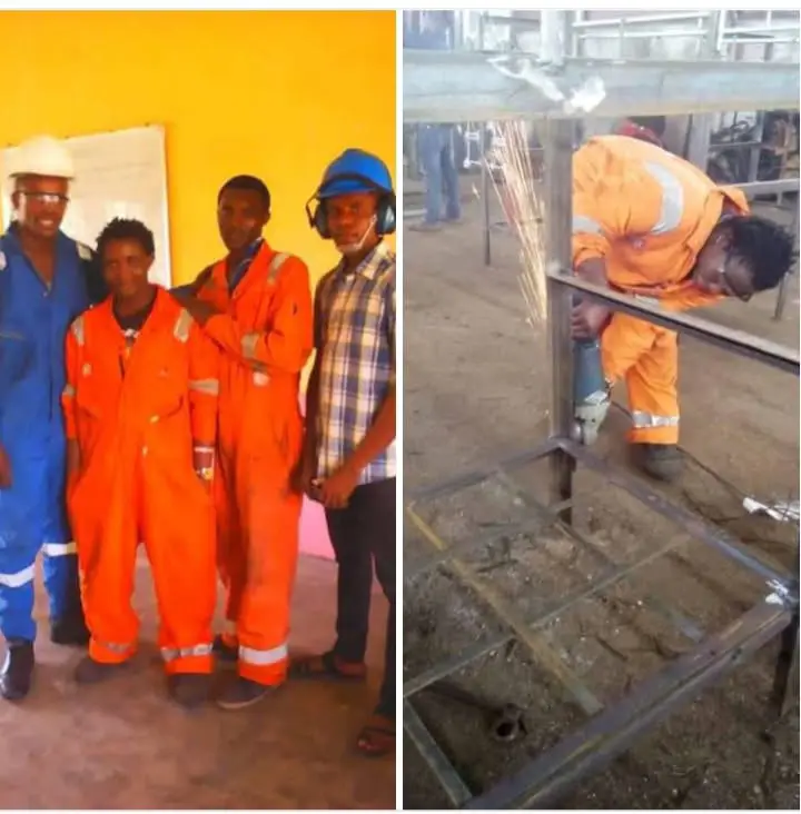 Youths learning a trade